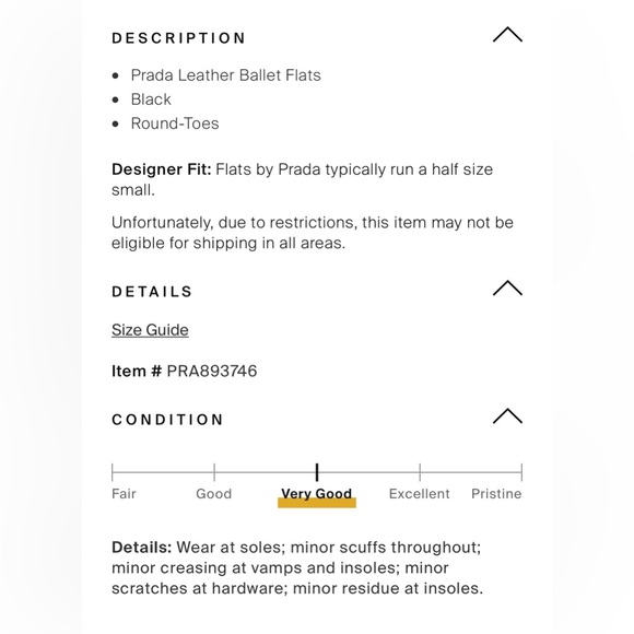 PRADA Authentic Black Leather Round Toe Ballet Flats Women’s 37 1/2 (7 1/2) - Picture 15 of 15